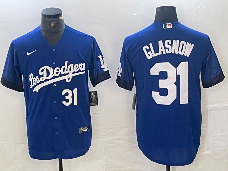 Men Los Angeles Dodgers 31 Glasnow Blue City Edition 2024 Nike Game MLB Jersey style 4